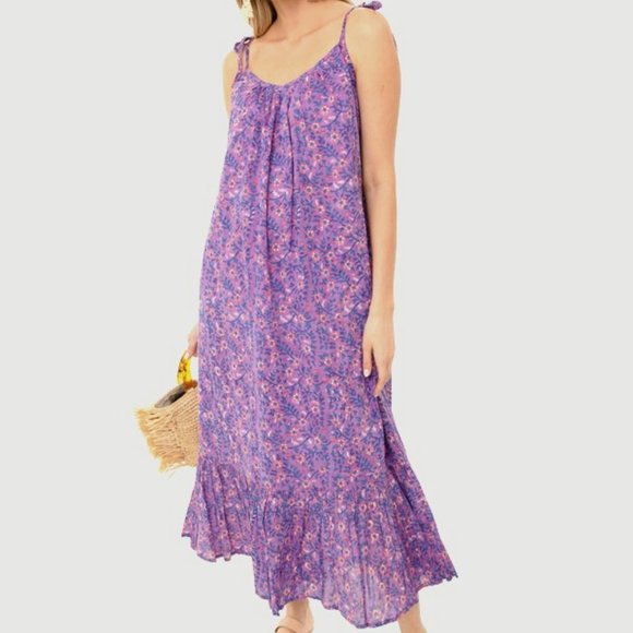 Emerson Fry Dresses & Skirts - EMERSON FRY INDIA SUNDRESS - VIOLET WILDFLOWER-ORGANIC COTTON